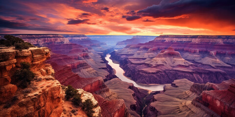 Colorado Grand Canyon view. Generative AI