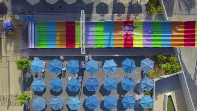 Multicolor slides for kids at Yamit 2000 Water Park Holon - top down view