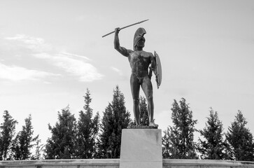 Statue of Spartans King, Leonidas in Thermopylae, Greece.