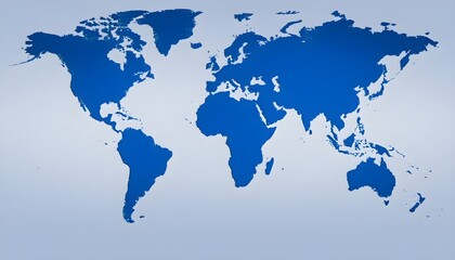 world map, blue world map on a white background, global, AI Generated