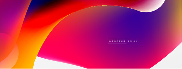 Fluid abstract background, round shapes and circle flowing design for wallpaper, banner, background or landing