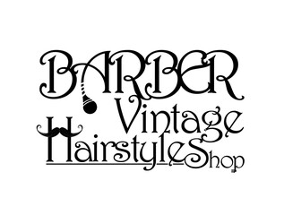 Graphic art design fonts and logos about barbershop modern style.