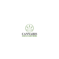 Fototapeta premium Cannabis leaf logo template isolated on white background