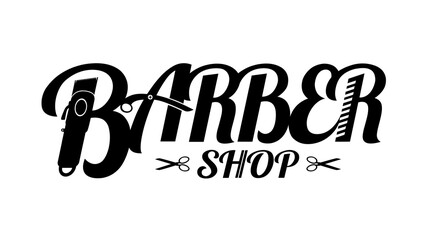 Graphic art design fonts and logos about barbershop modern style.