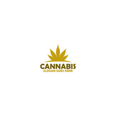 Fototapeta na wymiar Cannabis leaf logo template isolated on white background