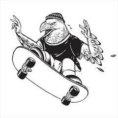 eagle fan art skateboard