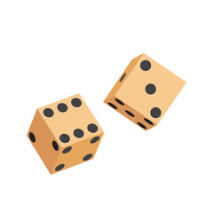 Wooden dice flat icon