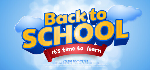 Vector back to school text effect