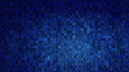 Abstract background of small squares or pixels in shades of dark blue colors