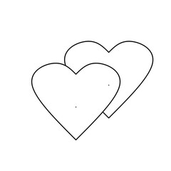 two heart icon outline 