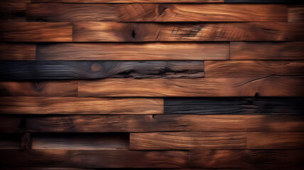 Dark plank wood texture background. Generative ai design. - obrazy, fototapety, plakaty