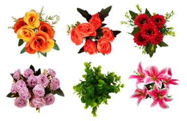 Set of beautiful floral bouquet isolated