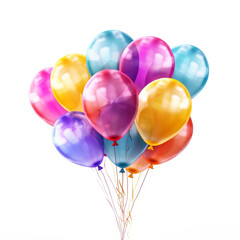 Festive colored transparent balloons. Generative AI