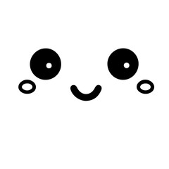 Cute Face, outline vector illustration