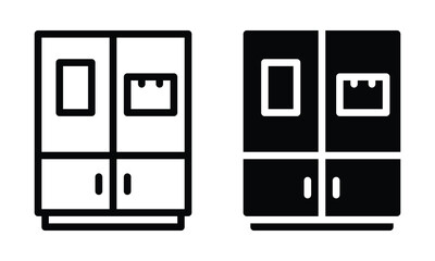Smart fridge icon with outline and glyph style.