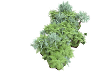 Obraz premium Tropical landscape isolated on transparent background. 3d rendering - illustration