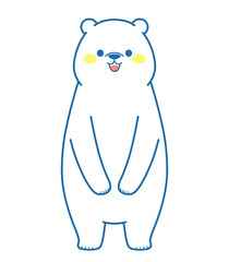 シロクマ　正面　イラスト素材
