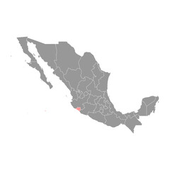 Colima state map, administrative division of the country of Mexico. Vector illustration.