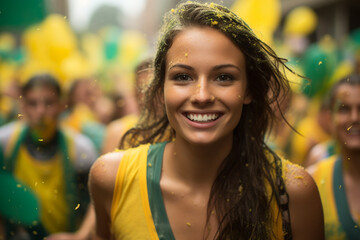 7 de setembro. Brazilian Independence Day. fireworks, Brazilian flag, green yellow and blue colors, greeting card. On September 7, 1822, Brazil declared independence from Portugal.