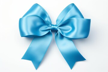 blue satin ribbon and bow - Generative AI