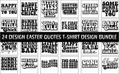Easter Quotes T-shirt Design Bundle 