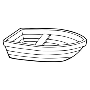 recommend clip art: wooden boat outline vector illustration
