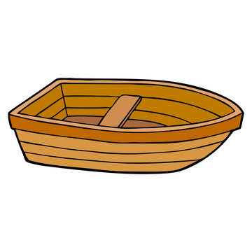 wooden boat vector illustration