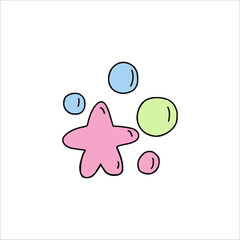 Starfish and bubbles. Vector illustration