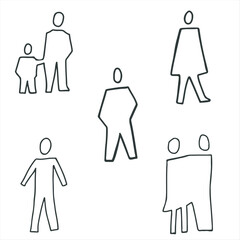 Silhouettes of people. Staffage. Vector illustration