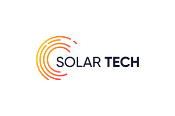Solar tech logo design with modern abstract concept