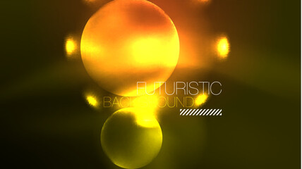Neon glowing circles, magic energy space light concept, abstract background wallpaper design