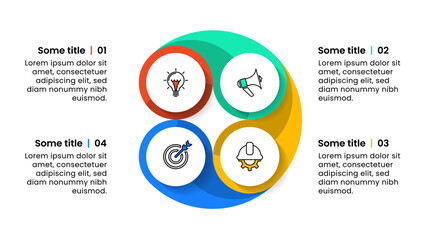 Infographic template. Cycle with 4 steps and icons
