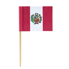 isolated minature flag, country peru