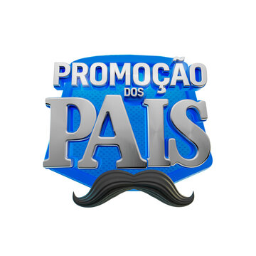 Promo&ccedil;&atilde;o dos Pais, selo 3d com bigode para promo&ccedil;&otilde;es de varejo