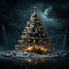 christmas tree with lights