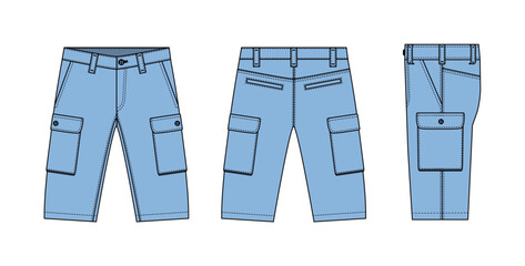 Mens shorts ( short pants ) vector template illustration