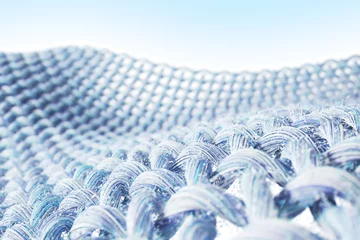 Foto op Canvas Close-up of fabric interlaced fiber. © lotus_studio