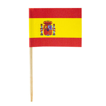 isolated minature flag, country spain