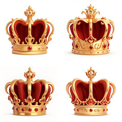 伝統的な王冠4種類。Generative AI - obrazy, fototapety, plakaty