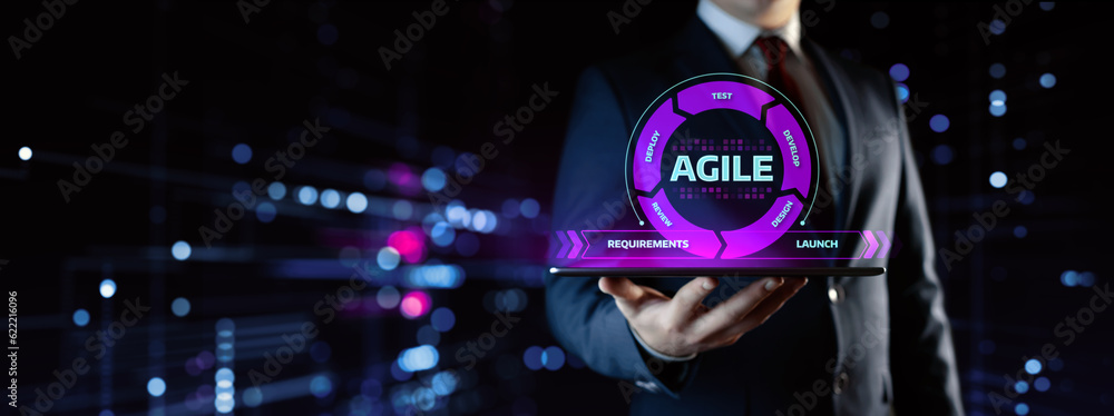 Poster agile software development business internet techology concept