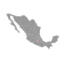 Morelos state map, administrative division of the country of Mexico. Vector illustration.