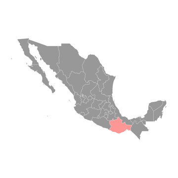 recommend clip art: Oaxaca state map, administrative division of the country of Mexico. Vector illustration.