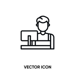 Cashier vector icon . Modern, simple flat vector illustration for website or mobile app. Cashier man symbol, logo illustration. Pixel perfect vector graphics	