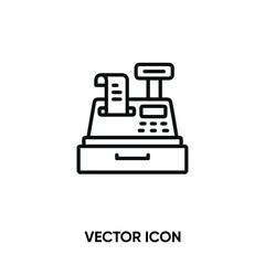 Cashier machine vector icon . Modern, simple flat vector illustration for website or mobile app. Cashier symbol, logo illustration. Pixel perfect vector graphics	