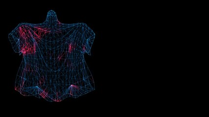 3D Ghost with copy space on black bg. Spooky ghost. Poltergeist. Halloween day October. A fabulous fantasy concept. For title, text, presentation. 3d animation 60 FPS