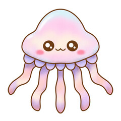 Cute Purple Jellyfish Illustration