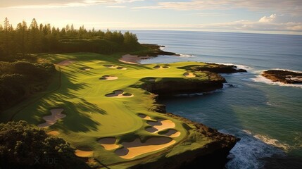 Golfing excellence with golf vacations that feature championship courses of unmatched quality. Tee off on meticulously maintained fairways. Generated by AI.