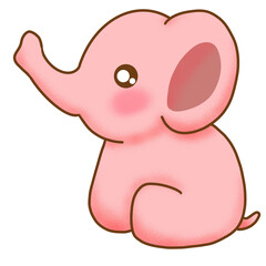 Obraz premium Cute Pink Elephant Illustration