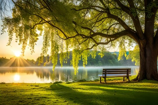 bench in the park - Powered by Adobe