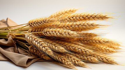 Golden Grains: A Captivating Wheat Fruit Macro Photo - Ultra HD Stock Photography. Generative AI